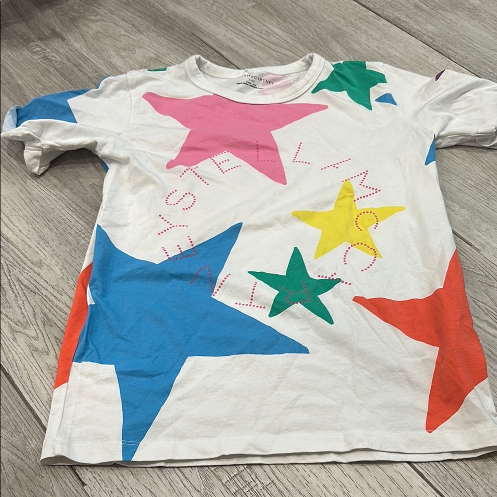 Stella McCartney Kids White Tee with Multicolor Star Prints